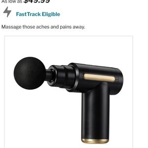 Portable Black Massage Gun with Gold Accents - Deep Tissue Percussion I live new